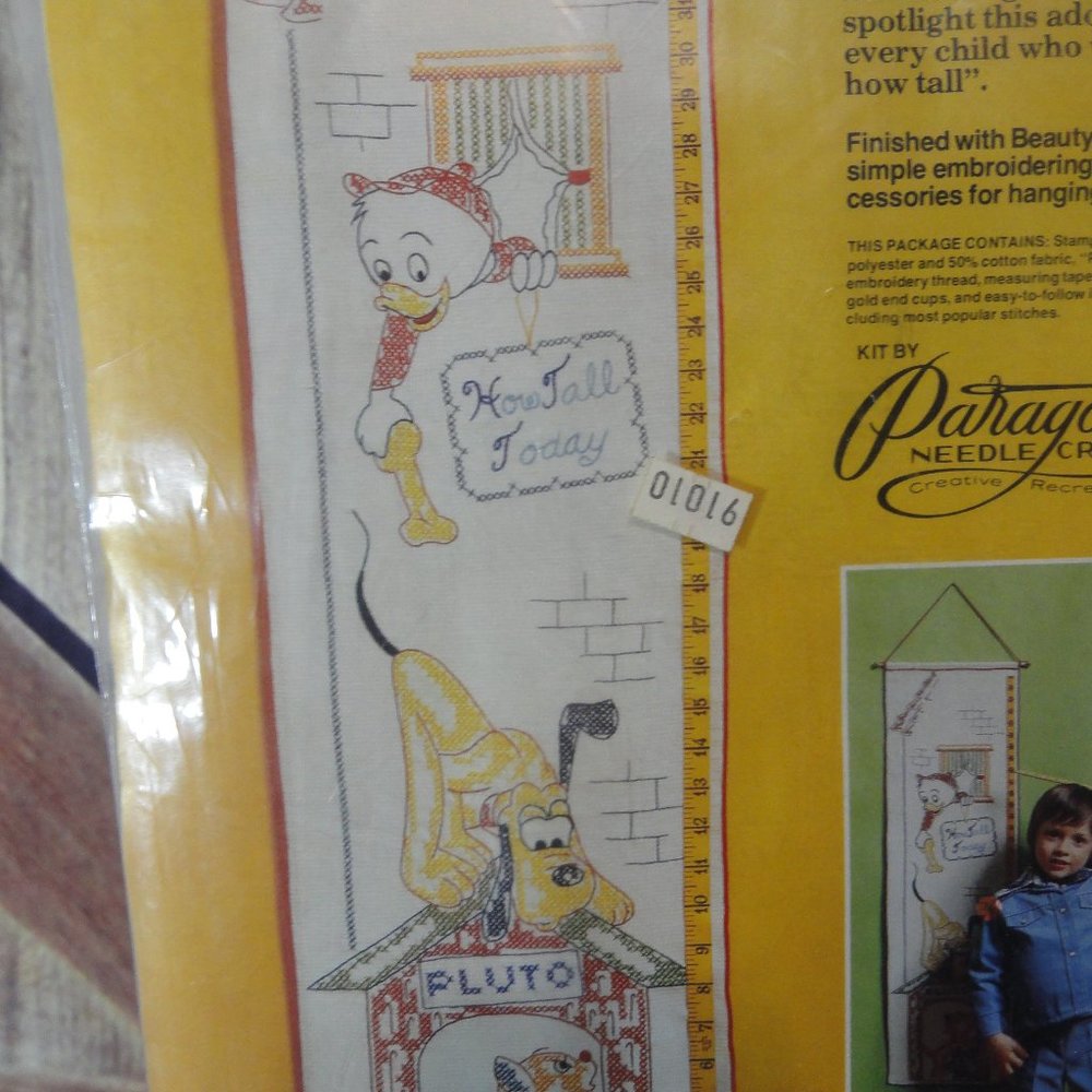 Walt Disney needle craft Grow Chart Kit~Pluto~Cats~Cute~NOS~ - Picture 3 of 4